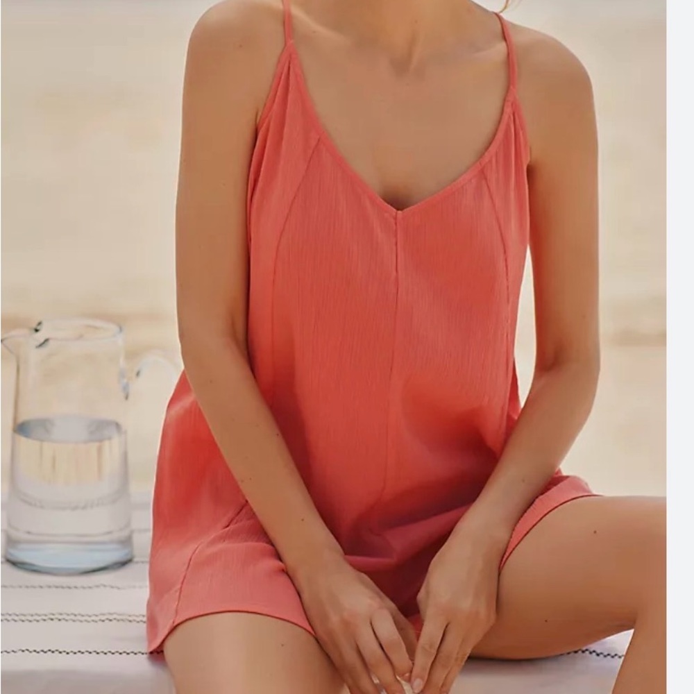Sanctuary Coral Pink women's romper shorts 100% cotton medium size